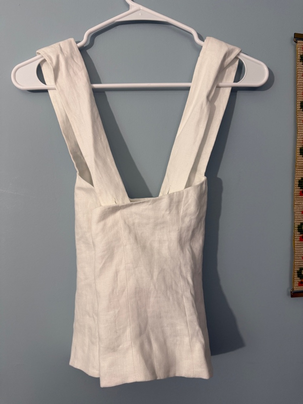 Reformation White Kimberly Linen Tank Top with Button Front - Picture 4 of 6